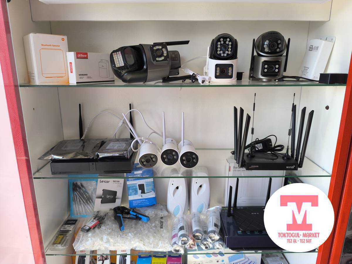 Токтогул Маркет дүкөнүндө 
Камералар, Wi-fi роутерлер келди.