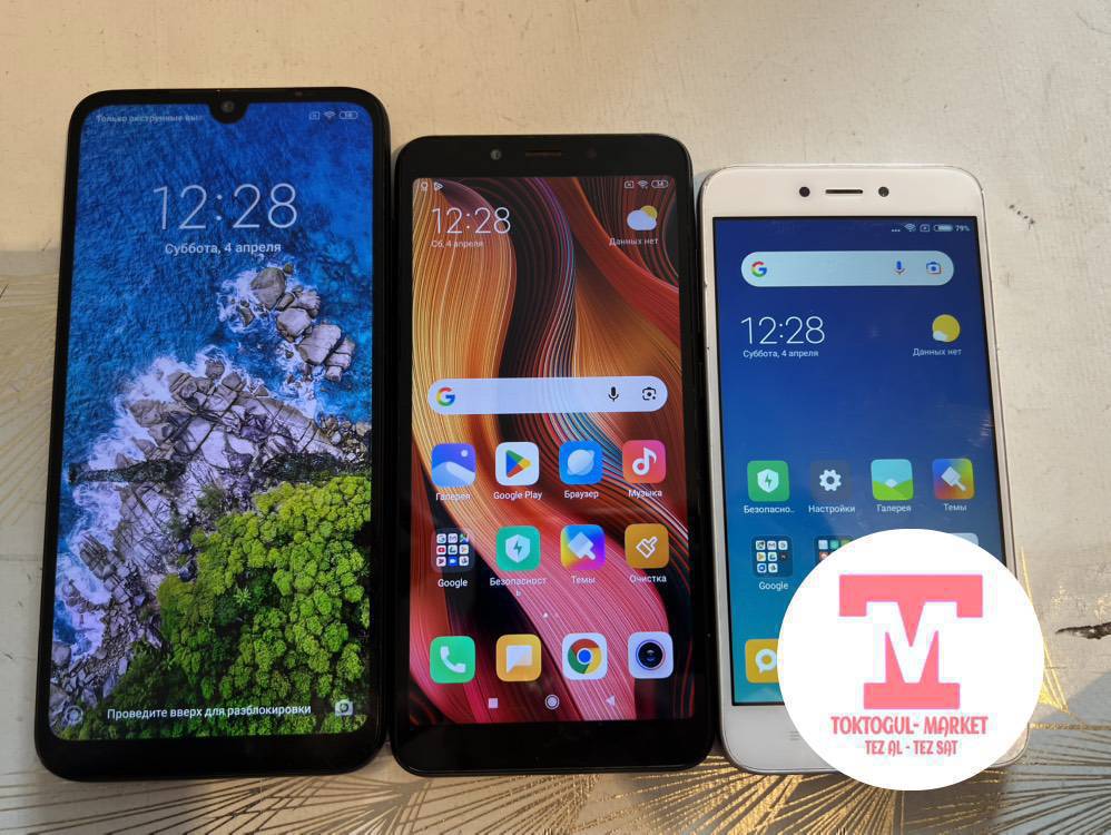 Арзан Redmi телефондор сатылат
Redmi 5A баасы 600сом 
Redmi 6A баасы 1100сом-баары иштейт
Redmi 7 баасы 1200-экранында так бар, иштегенине тоскоол кылбайт.
