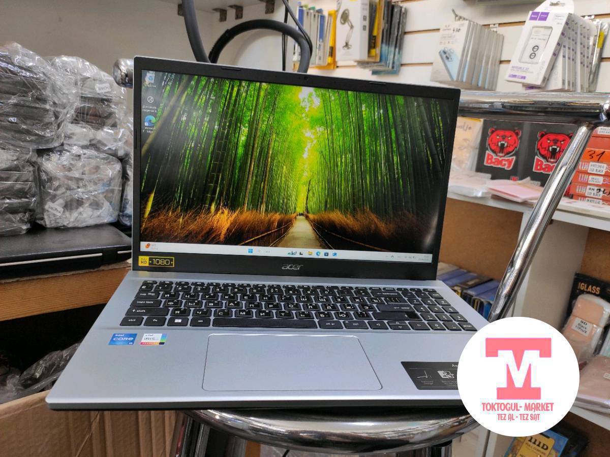 Acer Aspire3 core5 ноутбук сатылат почти новый, полный комплект, зарядка 4 сааттан ашык кармайт