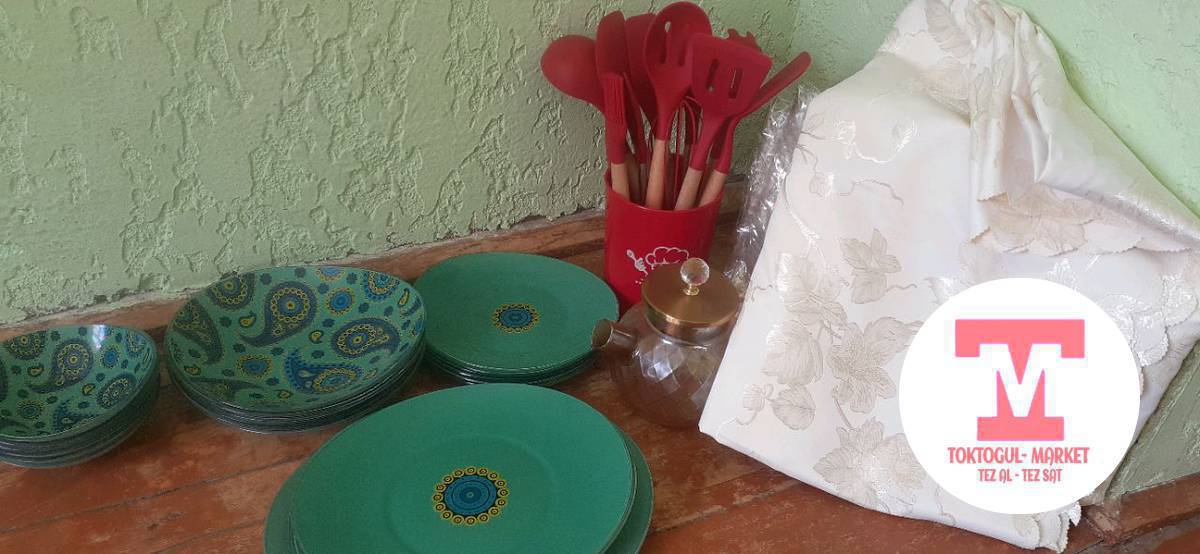 баары 1700 сом, 24 тарелка, дасторкон+кленка, кух набор, чайник, баары жаны