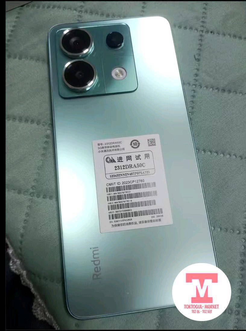 📱 Redmi Note 13 Pro 5G сатылат
Телефон идеалдуу абалда  🔥
Бардык функциялары иштейт, экран таза ✅

📦 Комплект:
– Зарадка
– 4 шт чехолдору мн
– Документтери бар 

🧠 8/128GB
📸 Камера сапаты мыкты — сүрөт, видео топ
🔋 Батарейка узакка жетет
📶 5G — интернет учат 🚀
💵 Баасы: 13 000 сом
📲 Байланыш: 0503841591