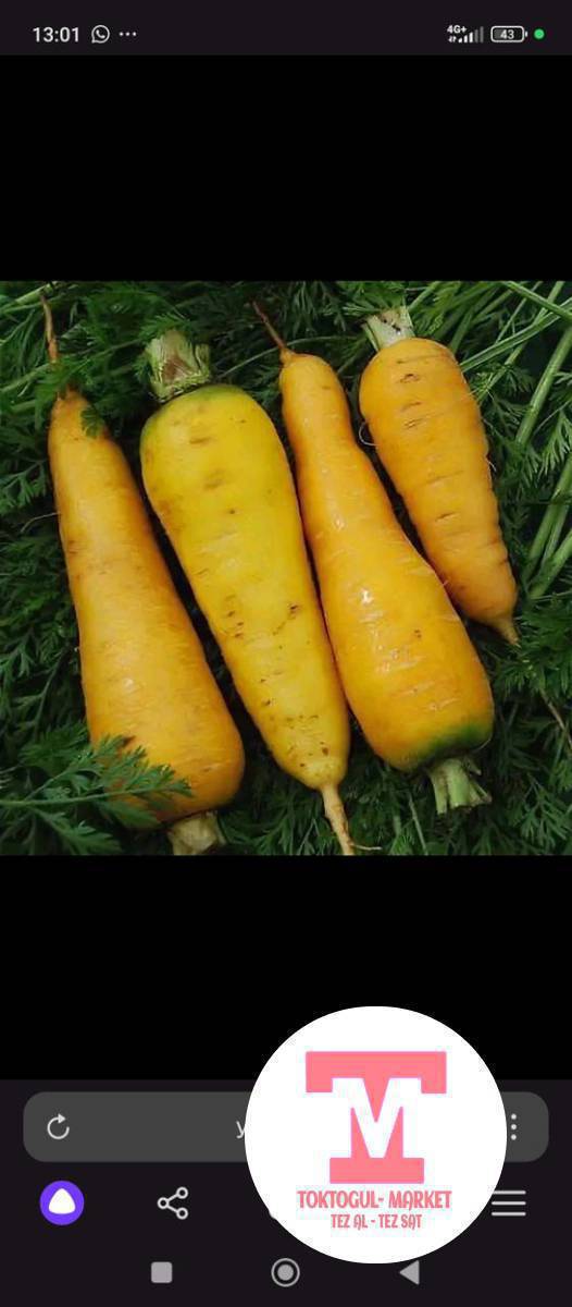 сары сабиз сатылат базардан арзан берем