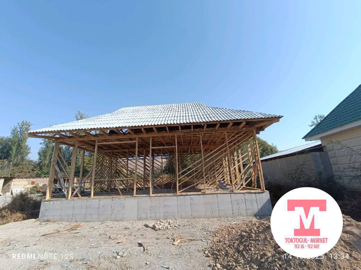 Кара-сууда участок сатылат 7,5сот 15х50 10,5х8там салынган Сынч менен каркасы крышасы заливкасы буткон фундаментти 1м суусу сырта чыгарылган качалка менен